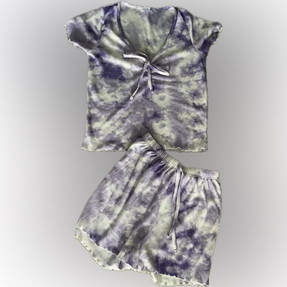 Tye Dye 🌞 purple & white PJs